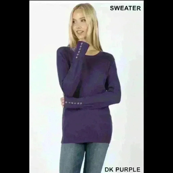 Zenana Outfitters Women Purple Pullover Sweater 1XL - Picture 1 of 2
